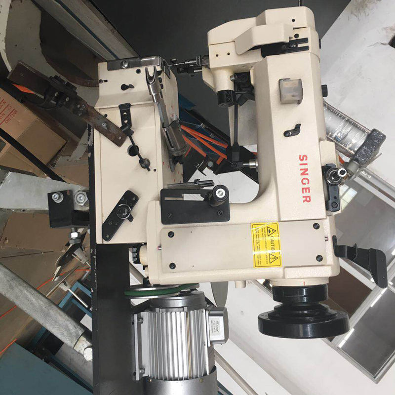 Auto Tape Edge Machine with Singer 300 U Sewing Head Chainstitch