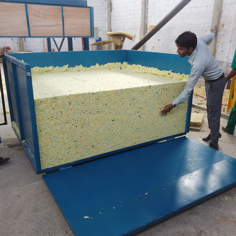 Hot Sale Waste Sponge Scraps Recycling Automatic Mould Rebonded Foam Machine